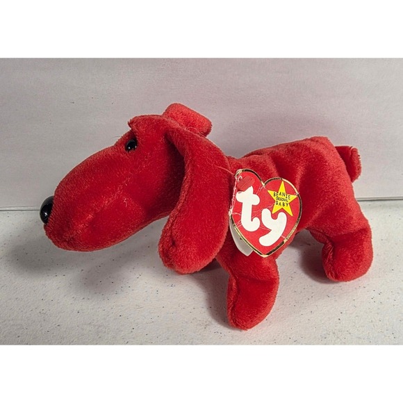 Rare retired 1996 Ty Rover Red dog Beanie Baby with Tag Errors - Picture 7 of 7